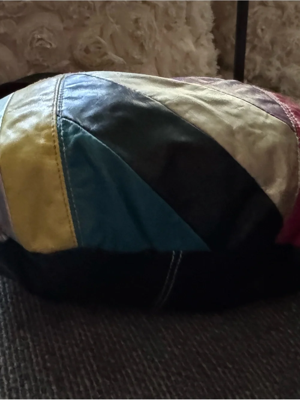 Y2K Multi-Color Patchwork Leather Hobo Bag